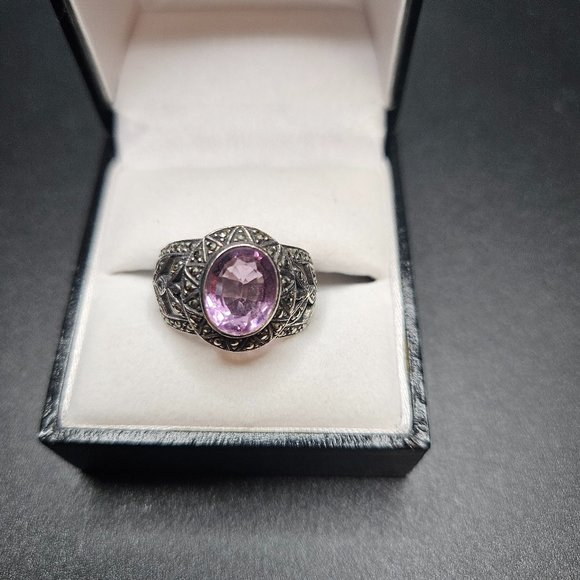 Source Unknown Jewelry - Sterling and Amethyst Ring